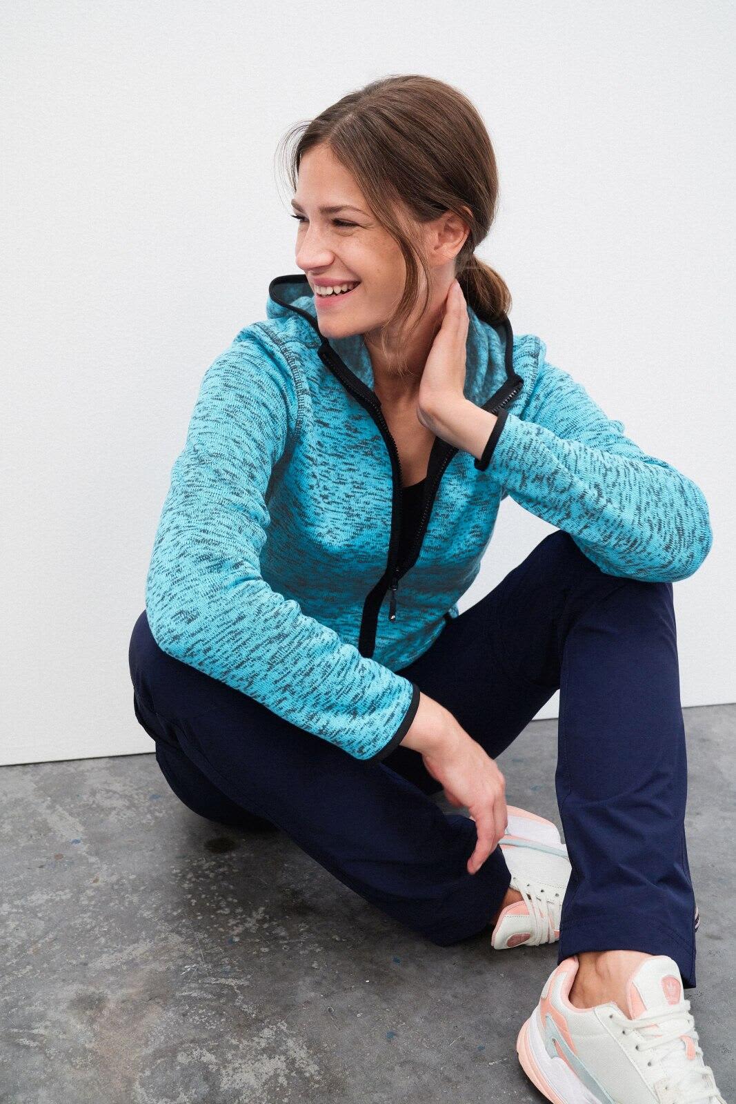 Ladies Knitted Fleece Hoodie