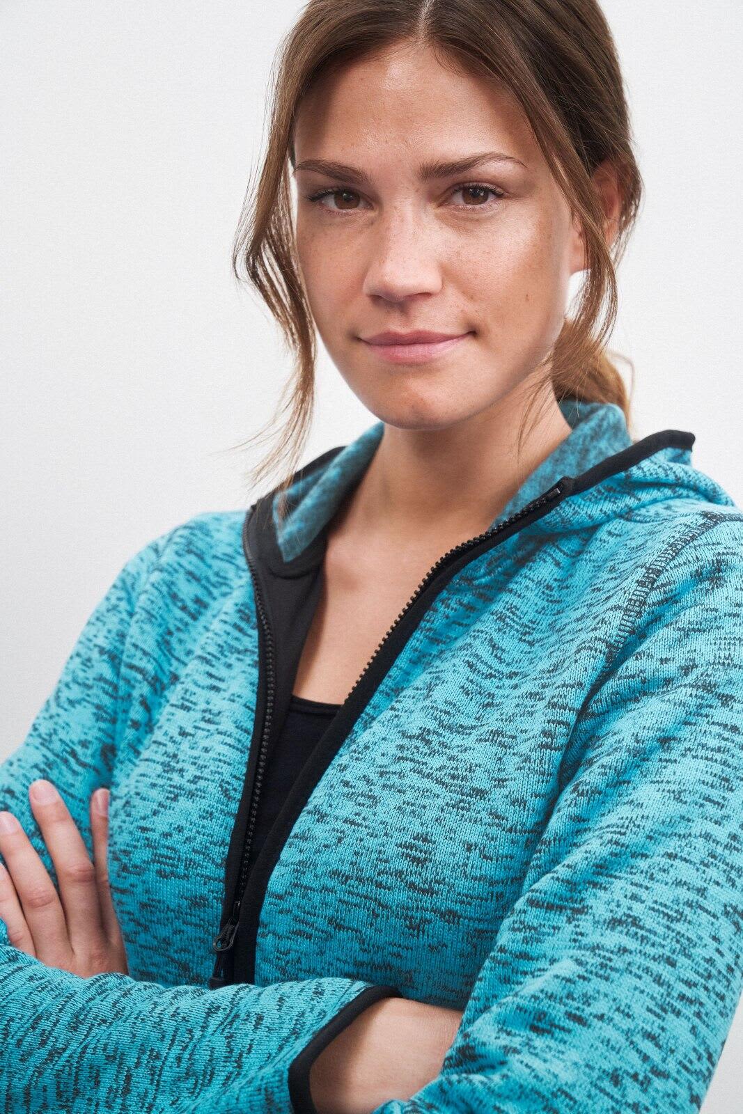 Ladies Knitted Fleece Hoodie