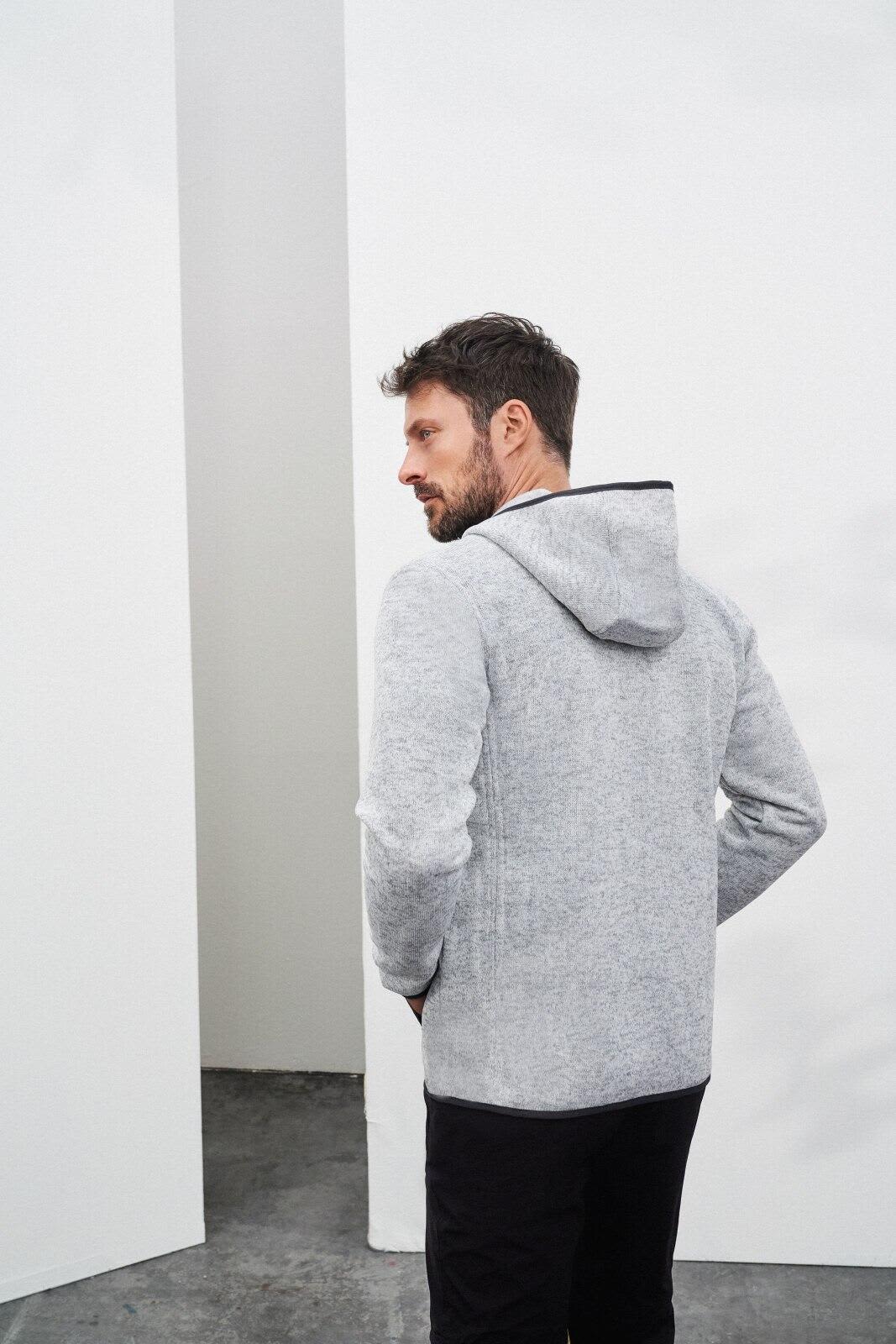 Mens Knitted Fleece Hoodie
