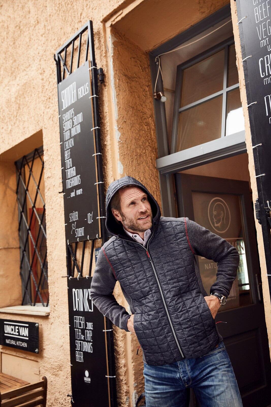 Mens Knitted Hybrid Jacket