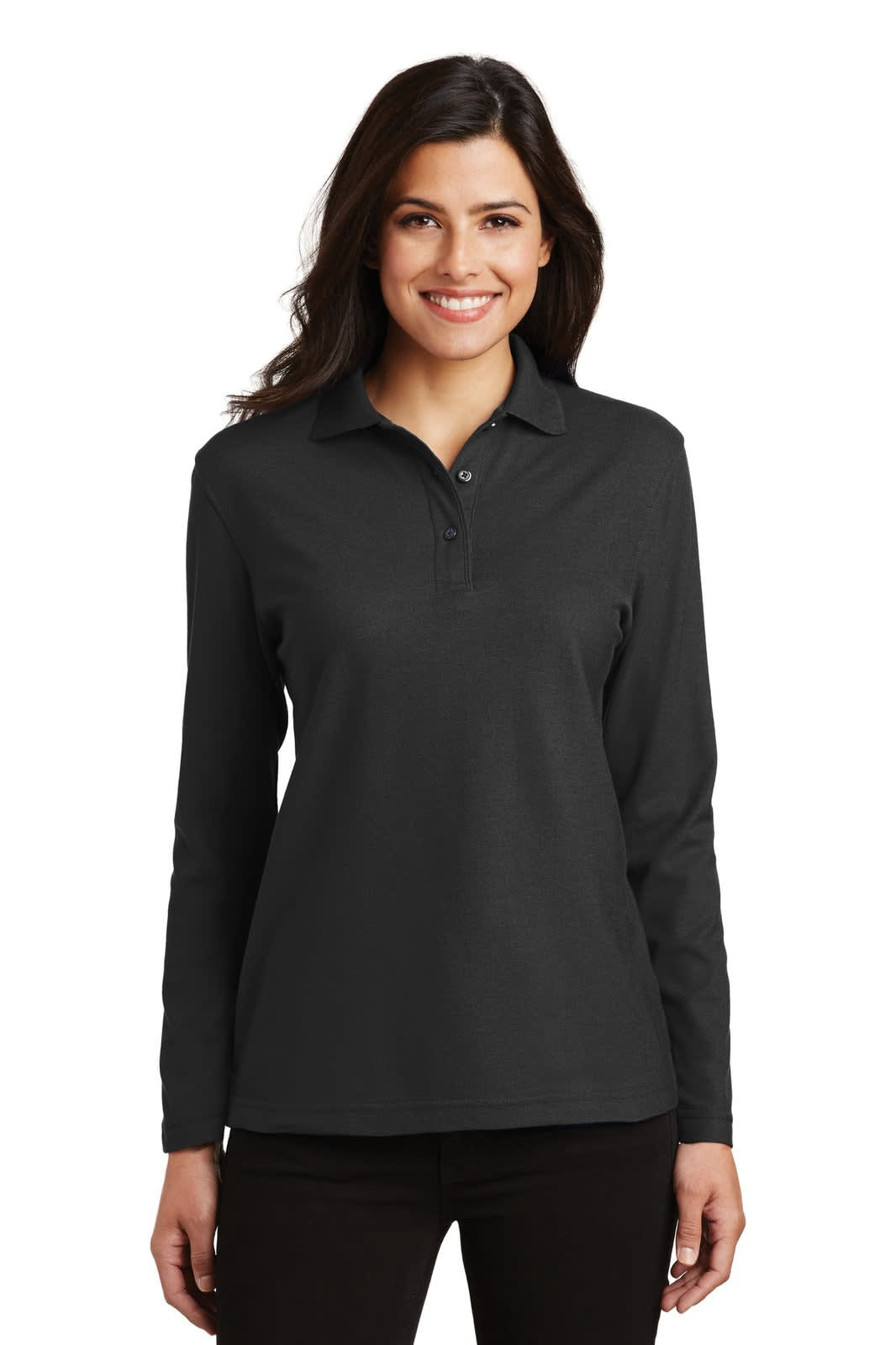 Port Authority Ladies Silk Touch Long Sleeve Polo