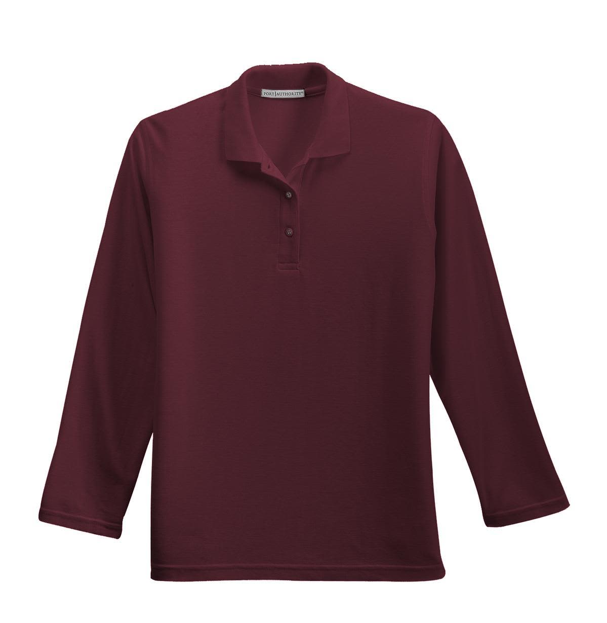 Port Authority Ladies Silk Touch Long Sleeve Polo