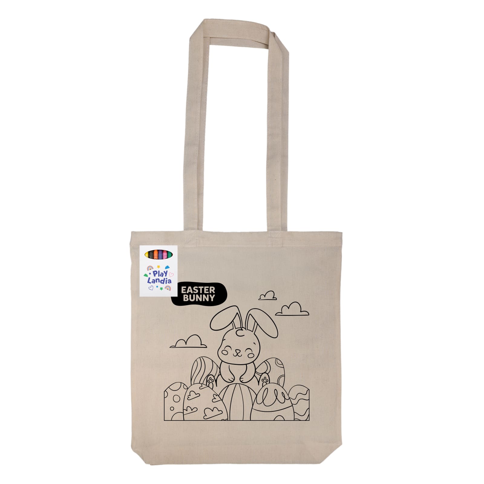 Get Crafty Folding Calico Bag and Crayons