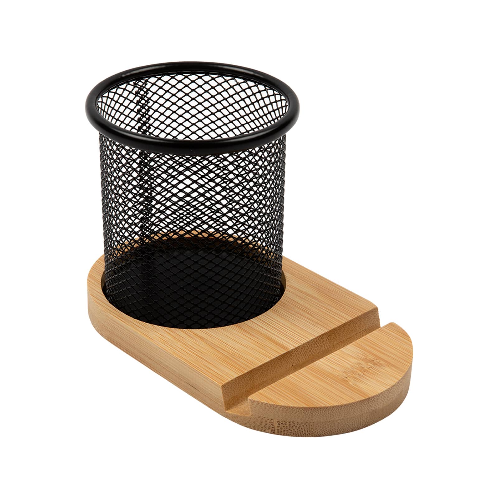 Bamboo Pen Tidy Phone Stand