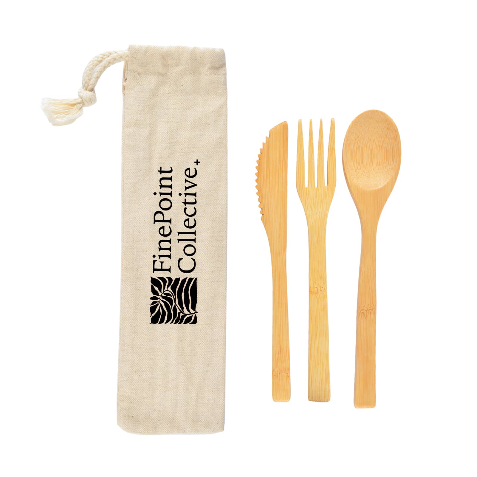 Miso Bamboo Cutlery Set in Calico Pouch