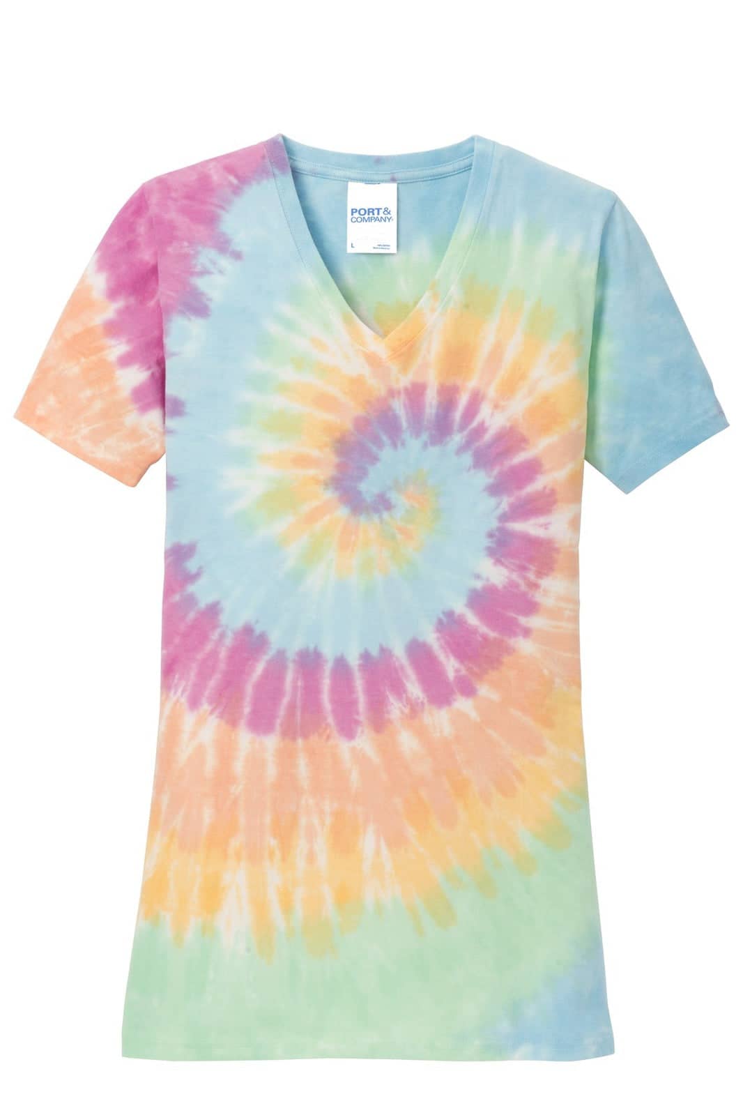 Port & Company Ladies Tie-Dye V-Neck Tee
