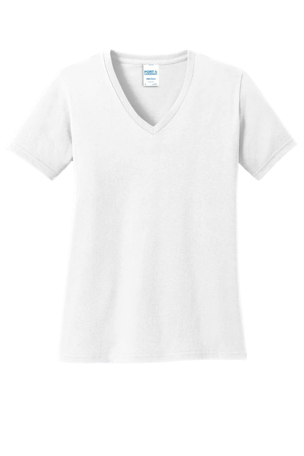 Port & Company Ladies Core Cotton V-Neck Tee