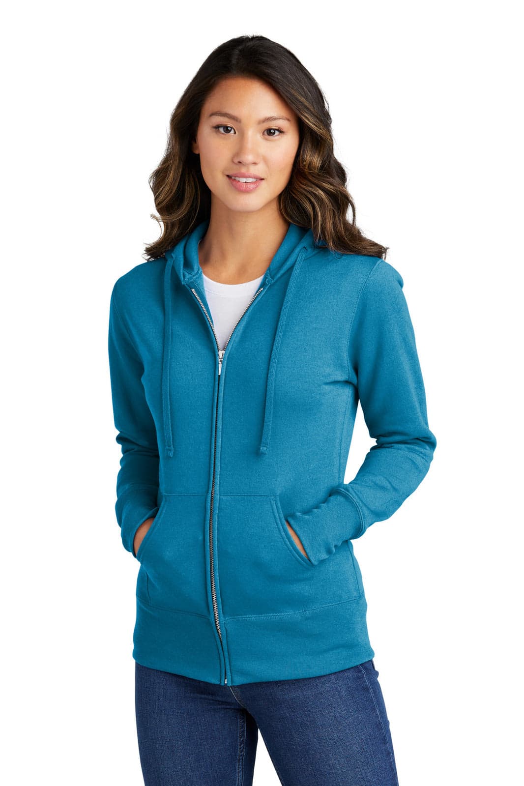 Port & Company Ladies Core Fleece Full-Zip Hooded Sweatshirt