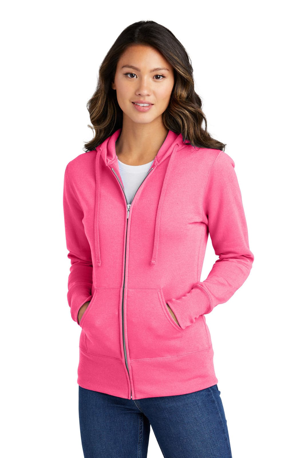 Port & Company Ladies Core Fleece Full-Zip Hooded Sweatshirt