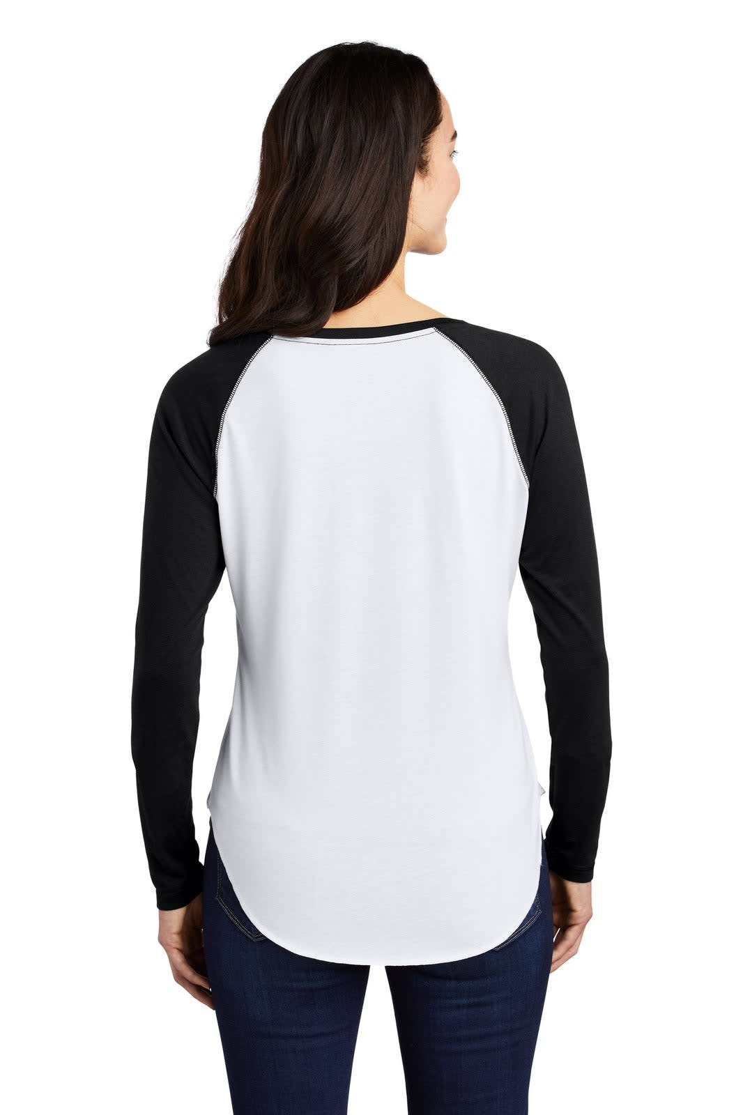 Sport-Tek Ladies PosiCharge Long Sleeve Tri-Blend Wicking Scoop Neck Raglan Tee