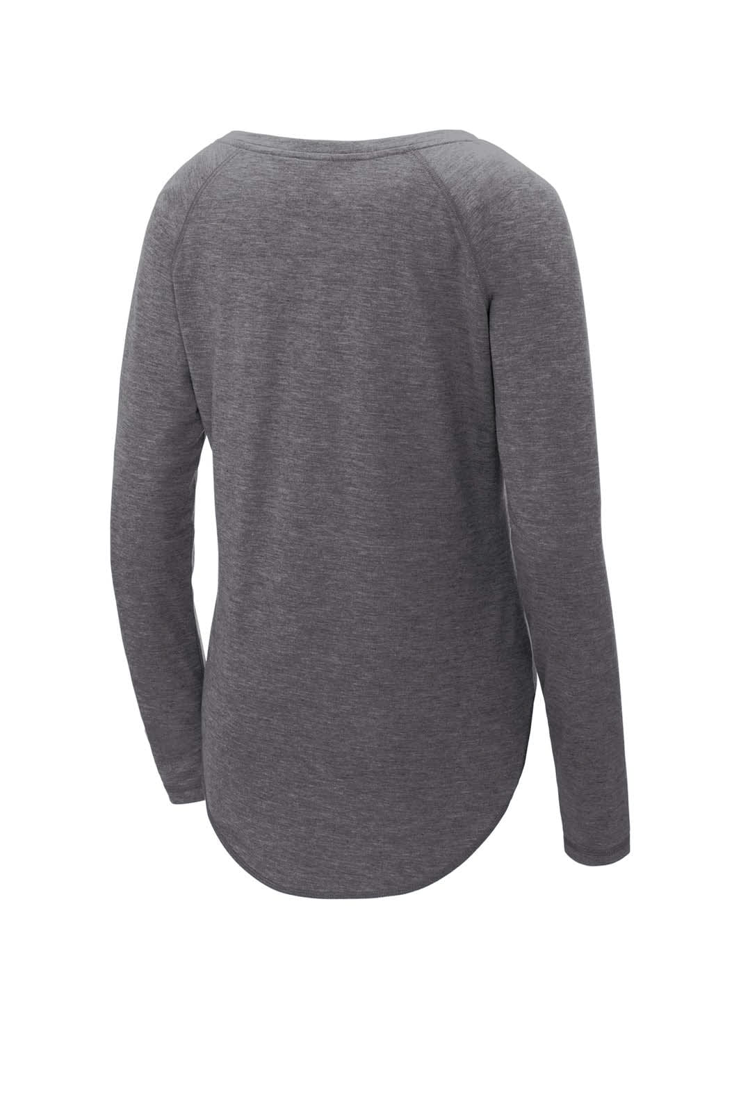 Sport-Tek Ladies PosiCharge Long Sleeve Tri-Blend Wicking Scoop Neck Raglan Tee