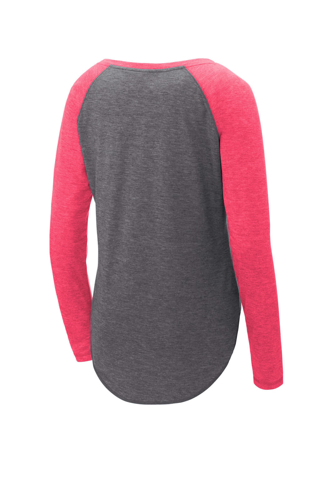 Sport-Tek Ladies PosiCharge Long Sleeve Tri-Blend Wicking Scoop Neck Raglan Tee
