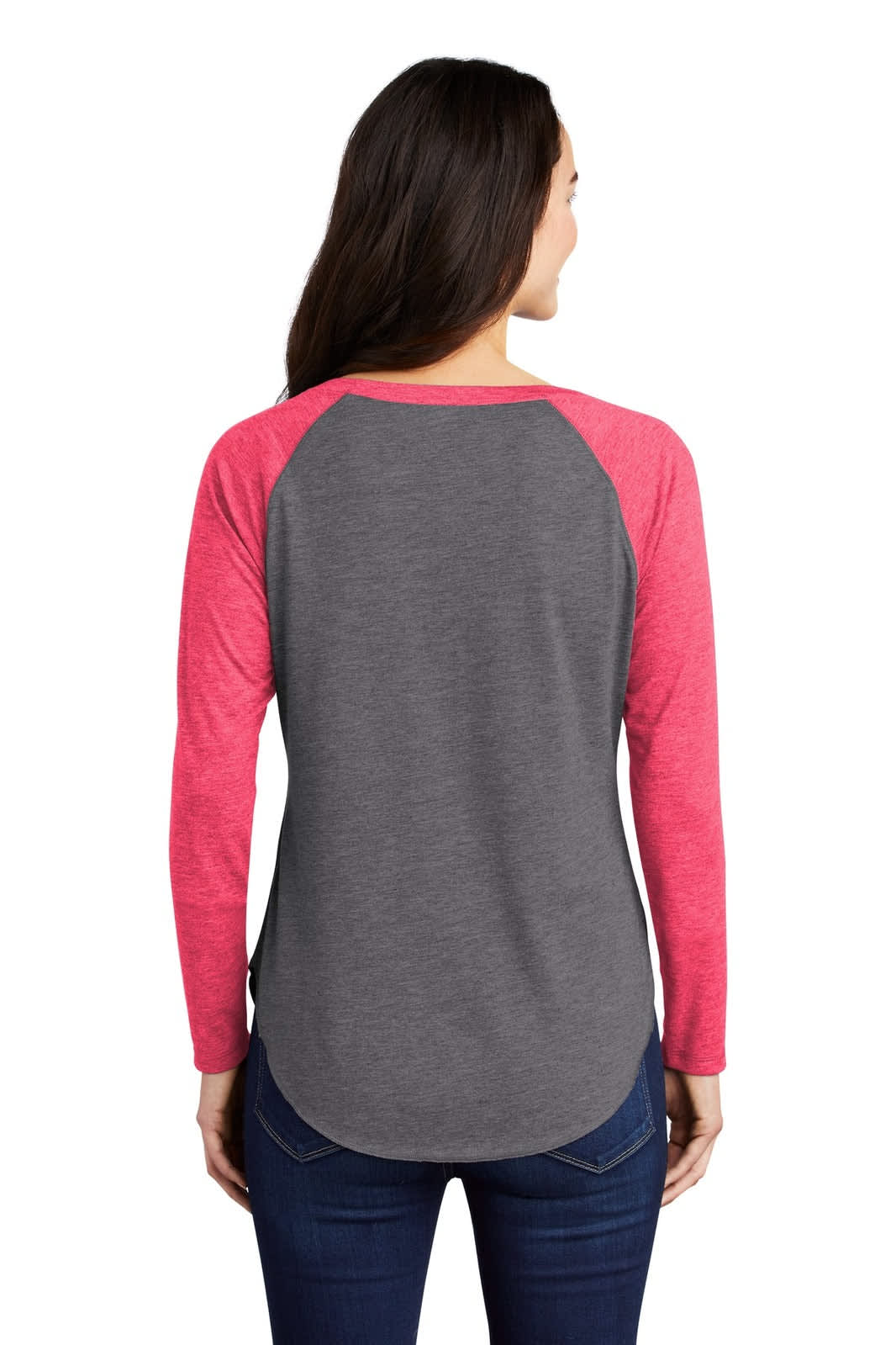 Sport-Tek Ladies PosiCharge Long Sleeve Tri-Blend Wicking Scoop Neck Raglan Tee