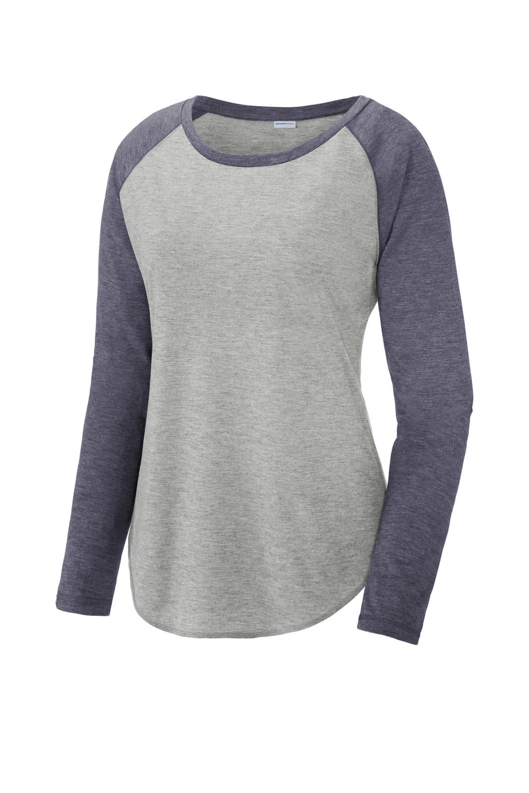 Sport-Tek Ladies PosiCharge Long Sleeve Tri-Blend Wicking Scoop Neck Raglan Tee