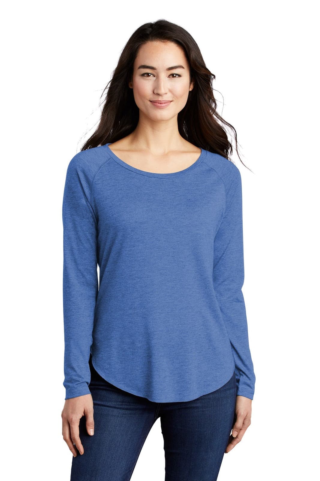 Sport-Tek Ladies PosiCharge Long Sleeve Tri-Blend Wicking Scoop Neck Raglan Tee
