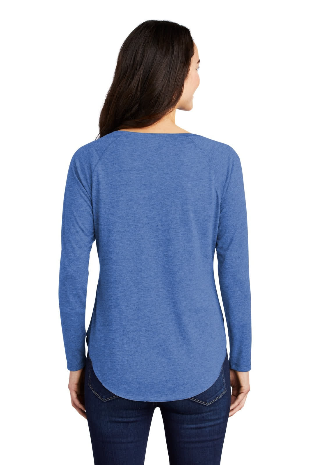 Sport-Tek Ladies PosiCharge Long Sleeve Tri-Blend Wicking Scoop Neck Raglan Tee