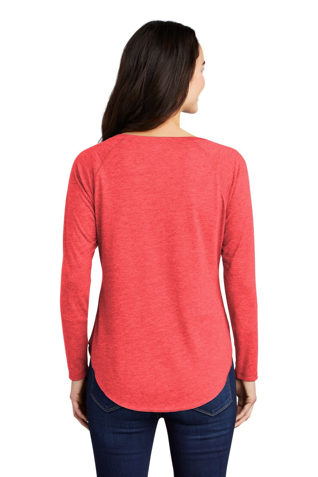 Sport-Tek Ladies PosiCharge Long Sleeve Tri-Blend Wicking Scoop Neck Raglan Tee