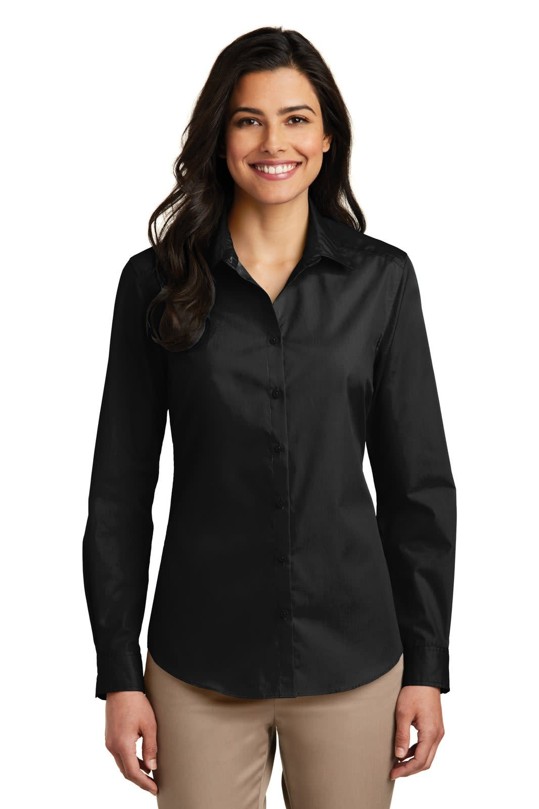 Port Authority Ladies Long Sleeve Carefree Poplin Shirt