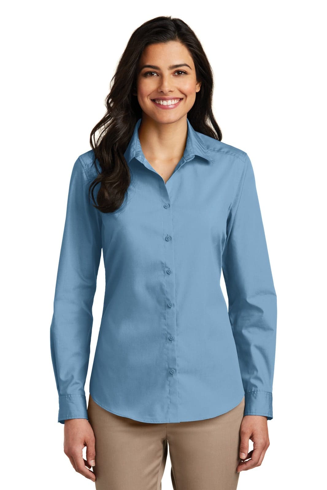 Port Authority Ladies Long Sleeve Carefree Poplin Shirt