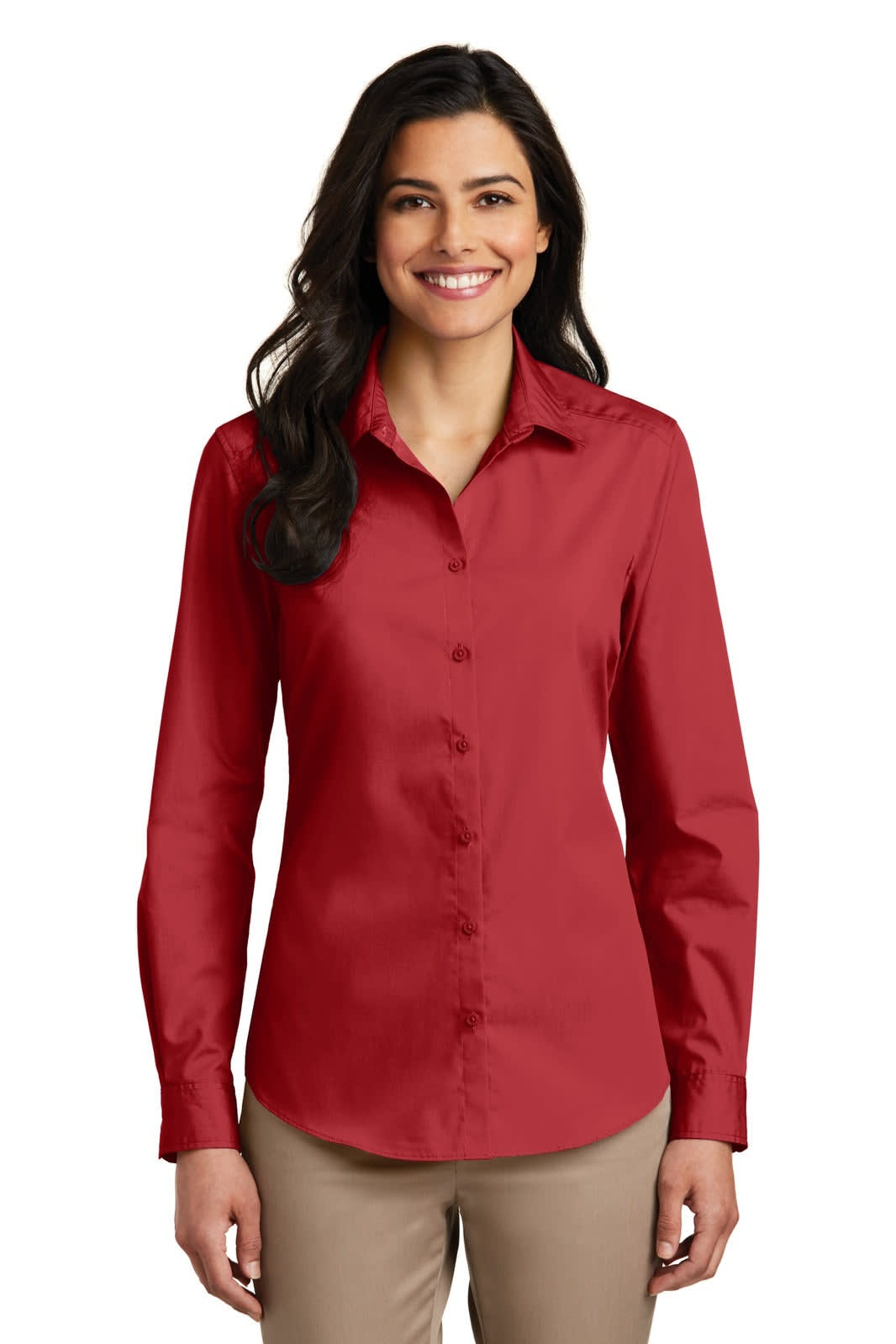 Port Authority Ladies Long Sleeve Carefree Poplin Shirt