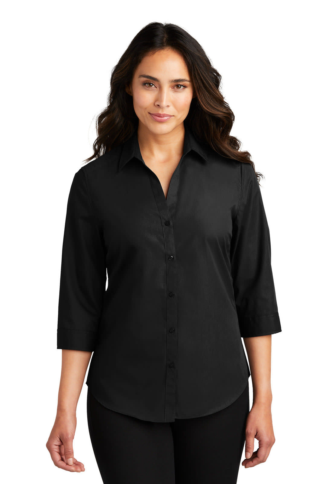 Port Authority Ladies 3/4-Sleeve Carefree Poplin Shirt