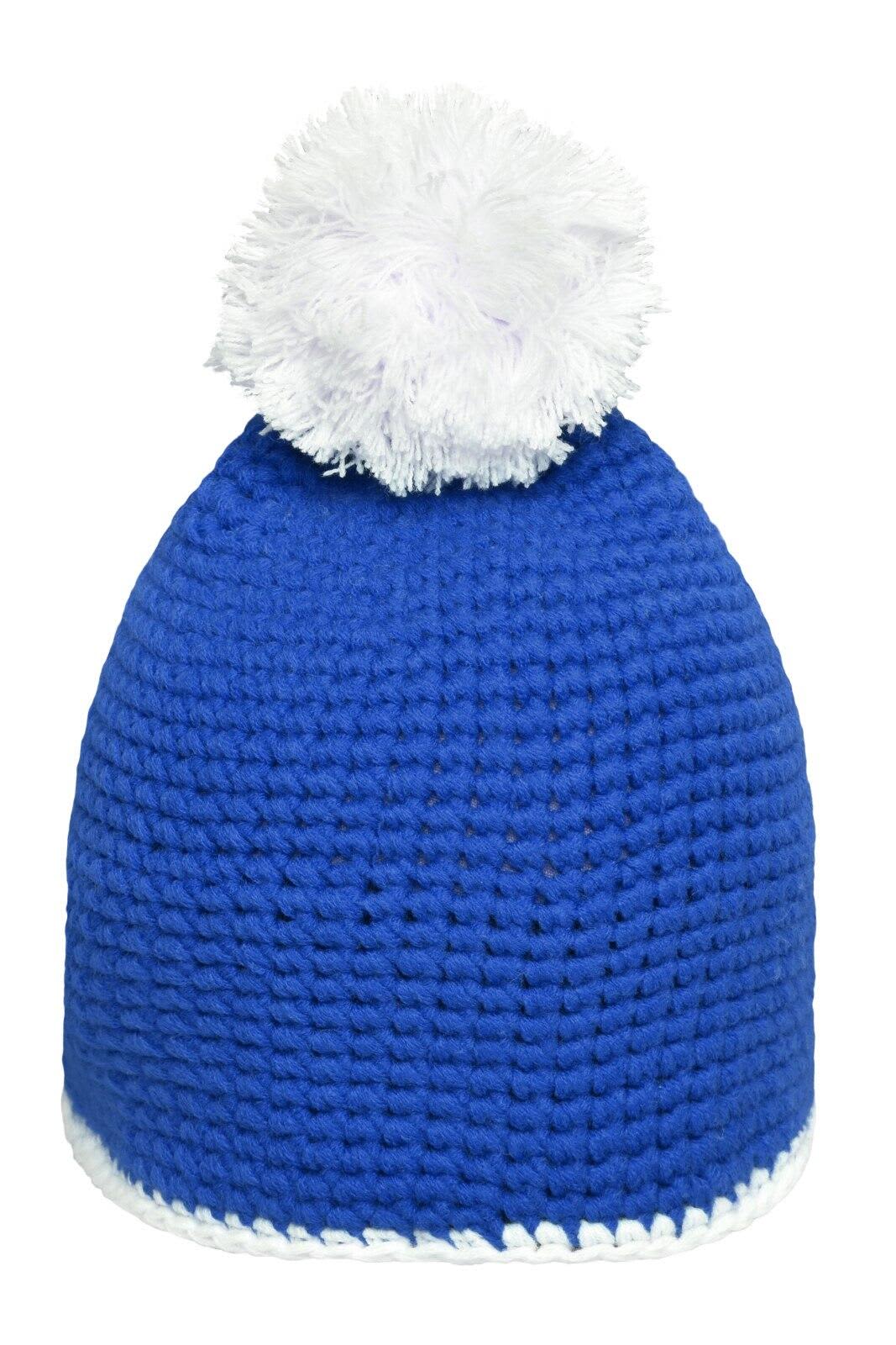Pompon Hat w/ Contrast Stripe