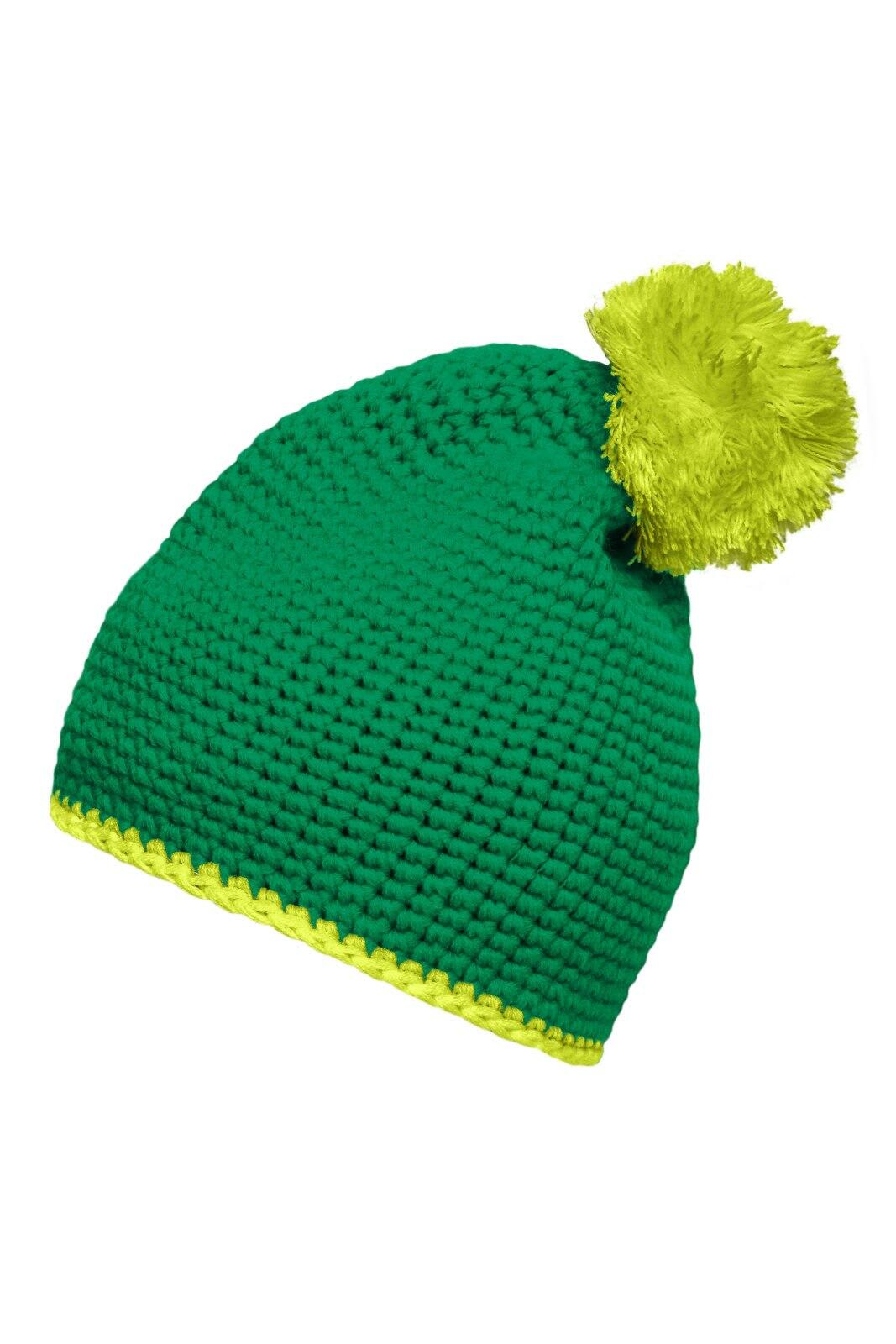 Pompon Hat w/ Contrast Stripe