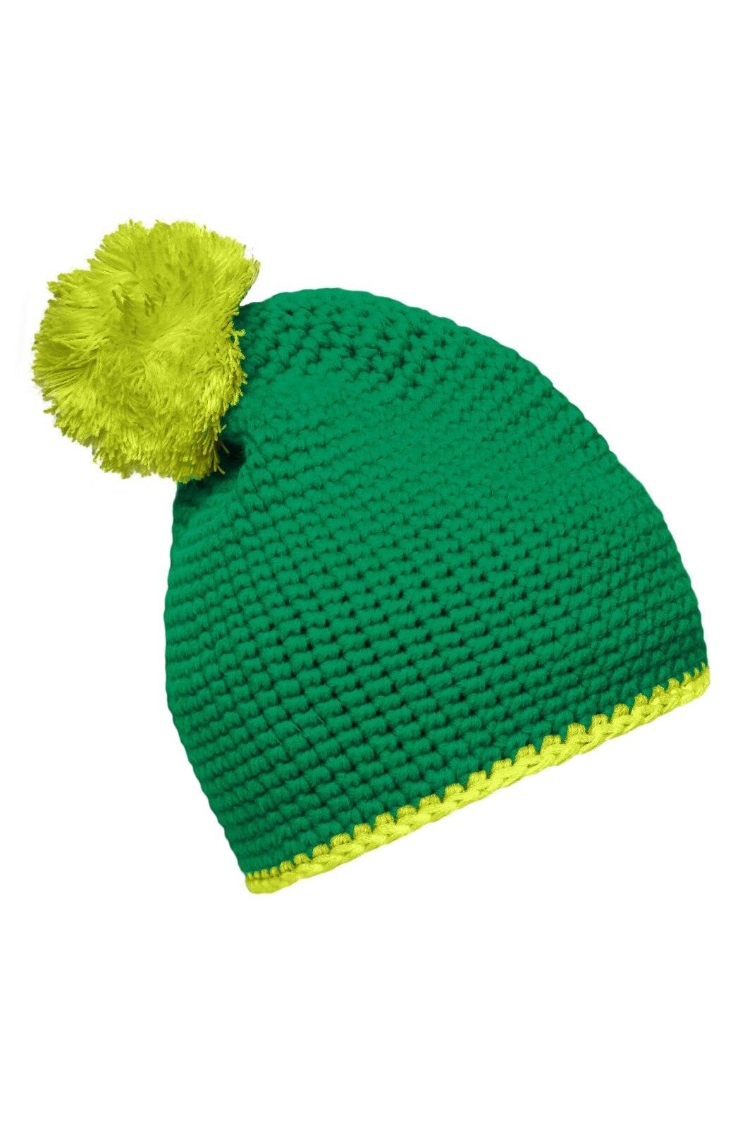 Pompon Hat w/ Contrast Stripe