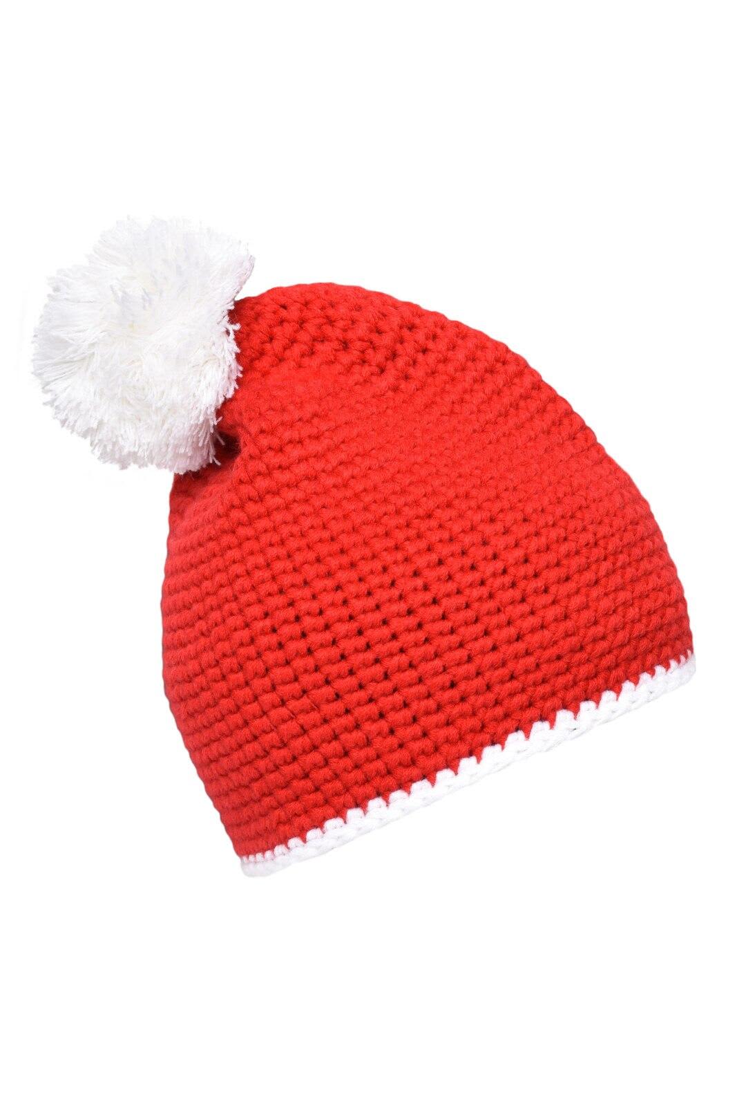 Pompon Hat w/ Contrast Stripe