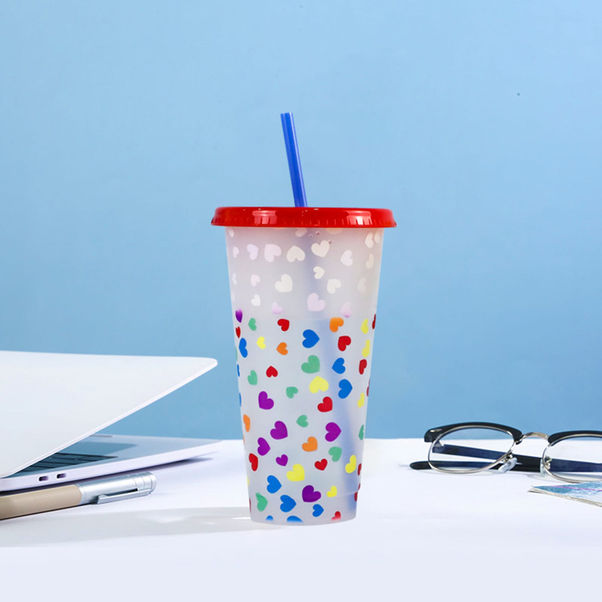 24oz Color Changing Cup with Straw