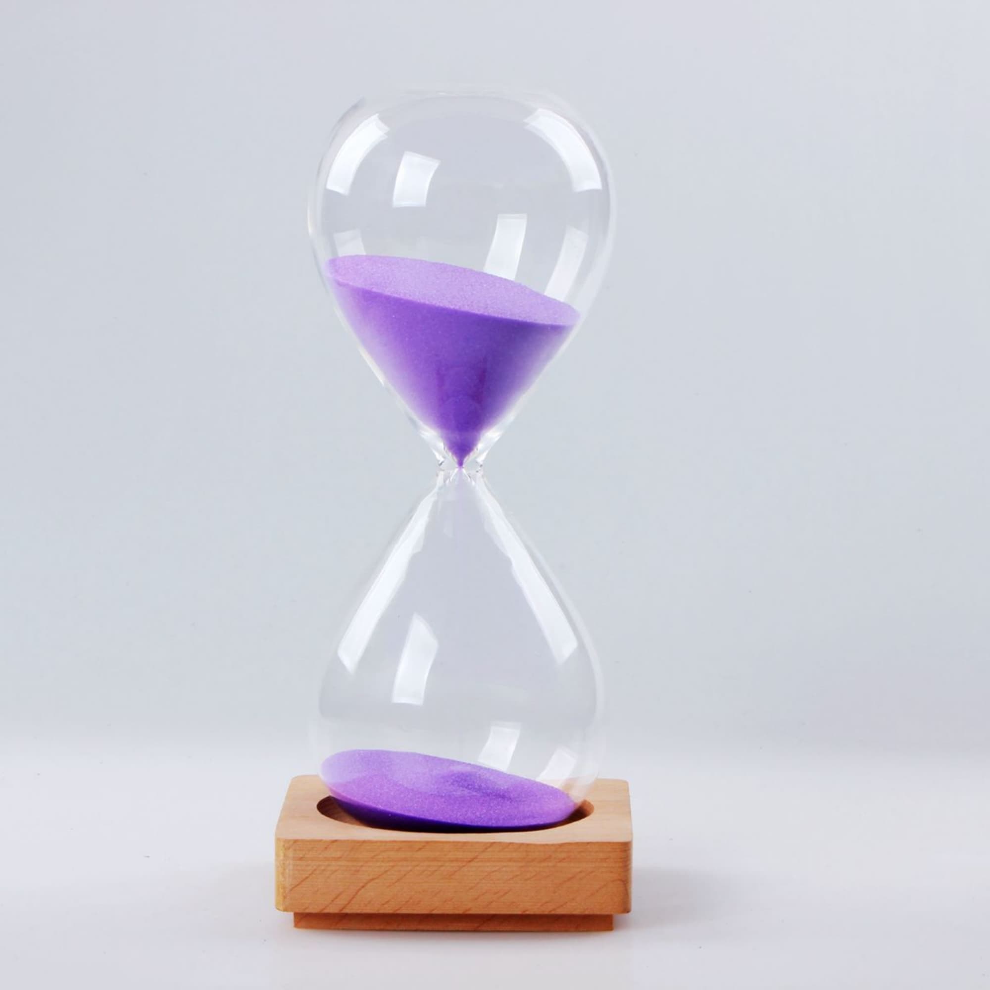 5 Minutes Sand Timer With Wooden Base