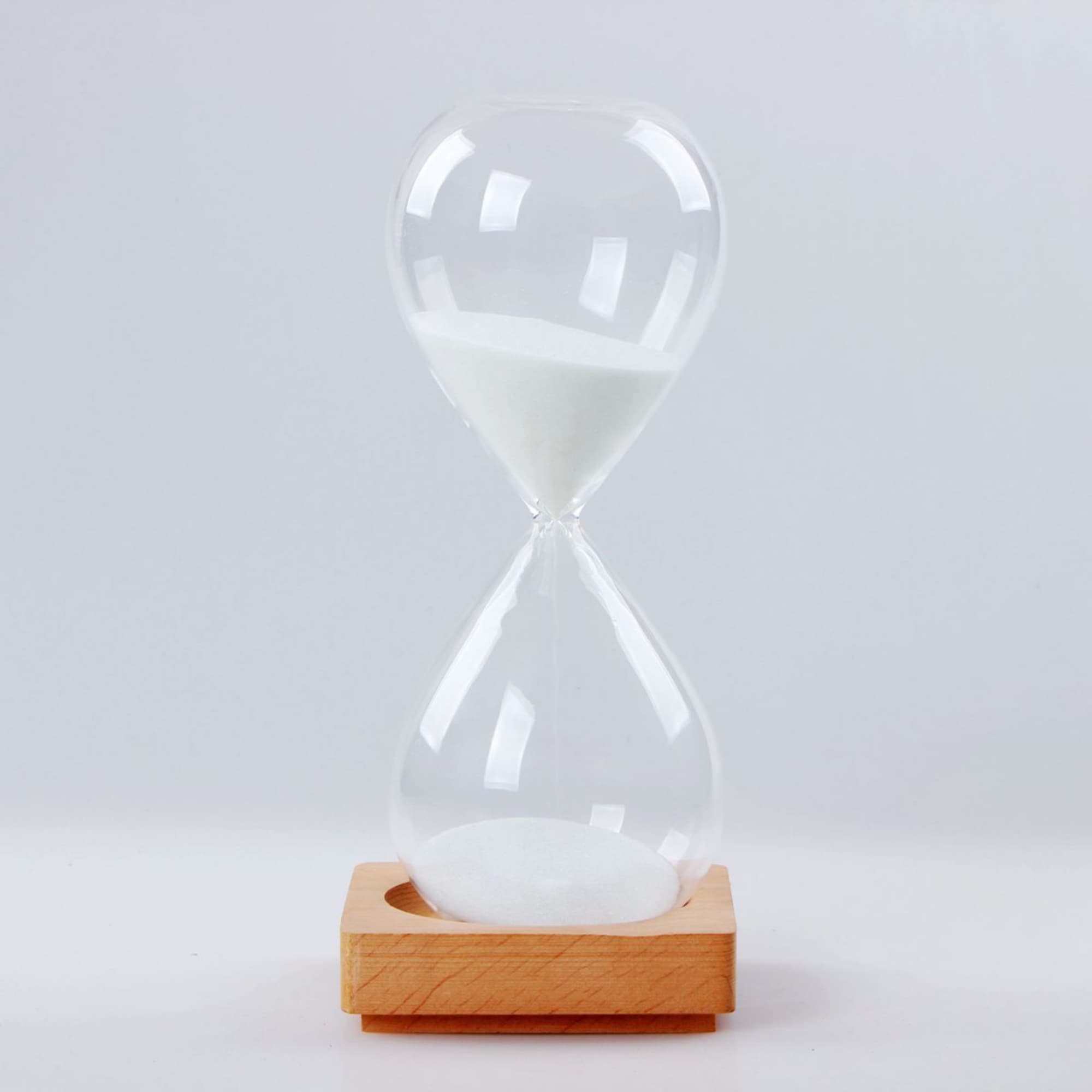 5 Minutes Sand Timer With Wooden Base