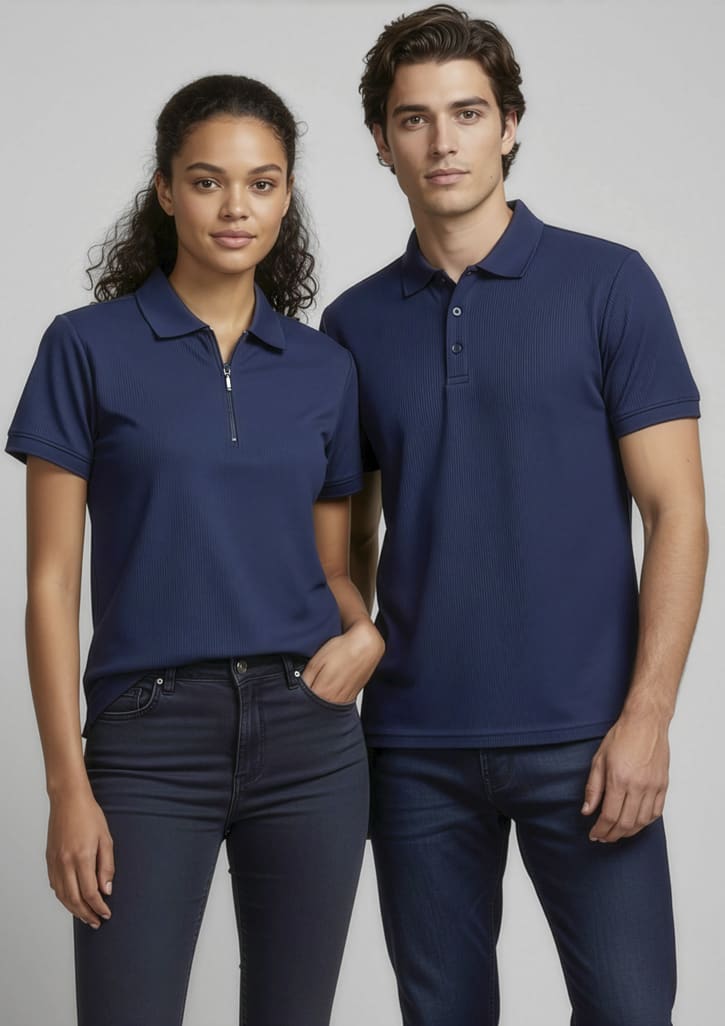 Mens Micro Waffle Short Sleeve Polo