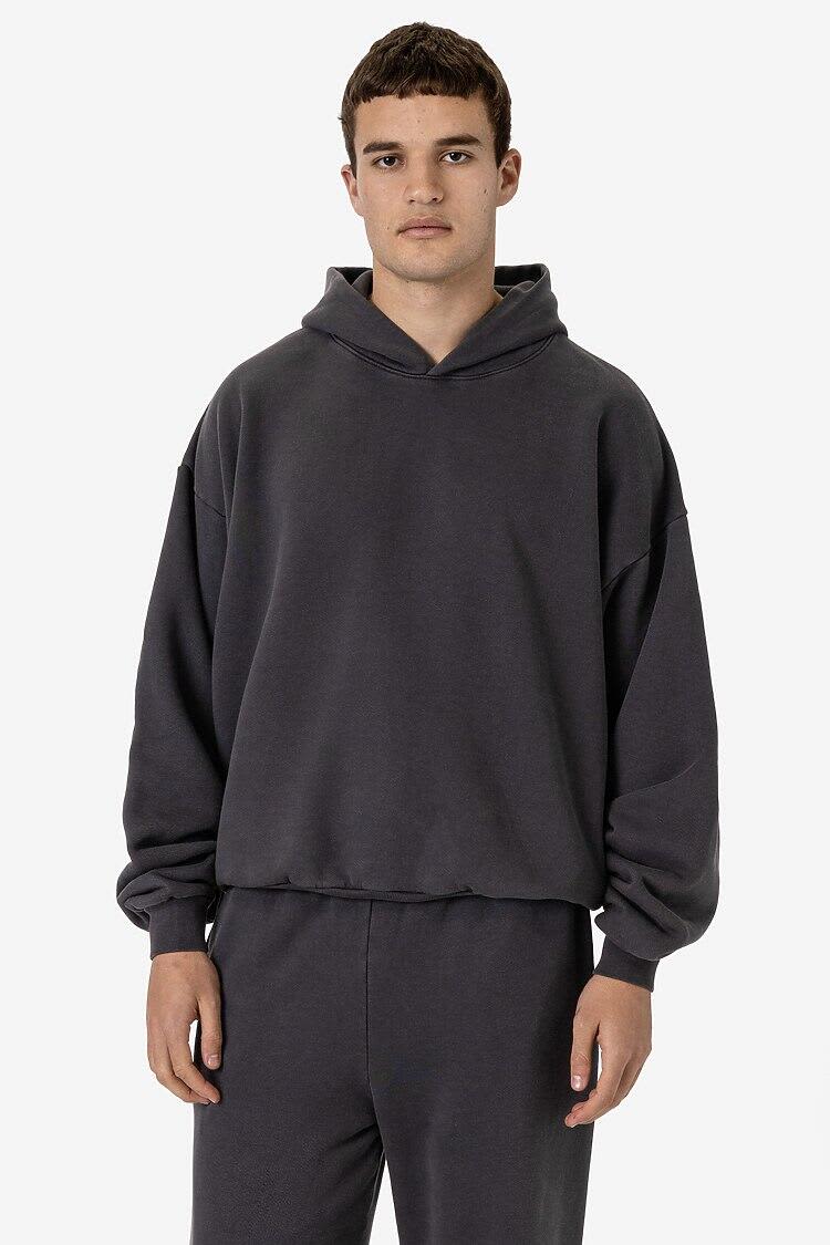 Garment Dye Plush Fleece Pullover Hoodie