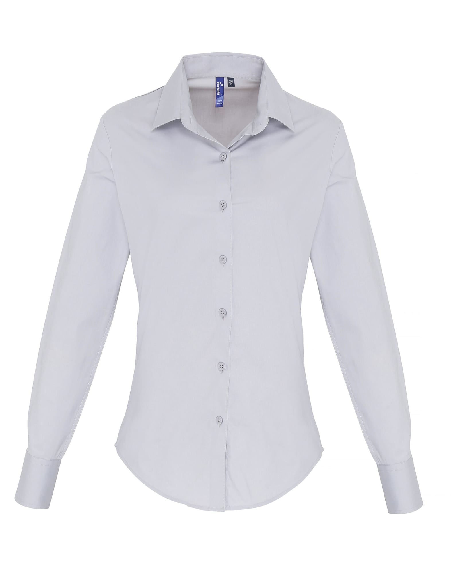 Womens Stretch Fit Cotton Poplin L-S Blouse