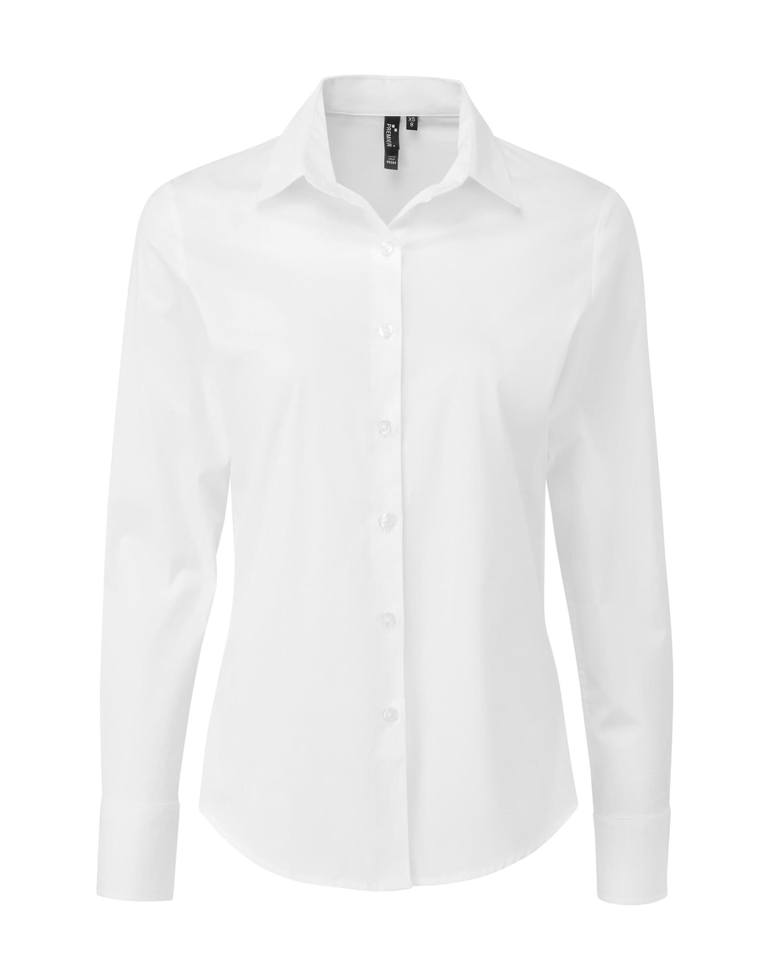 Womens Stretch Fit Cotton Poplin L-S Blouse