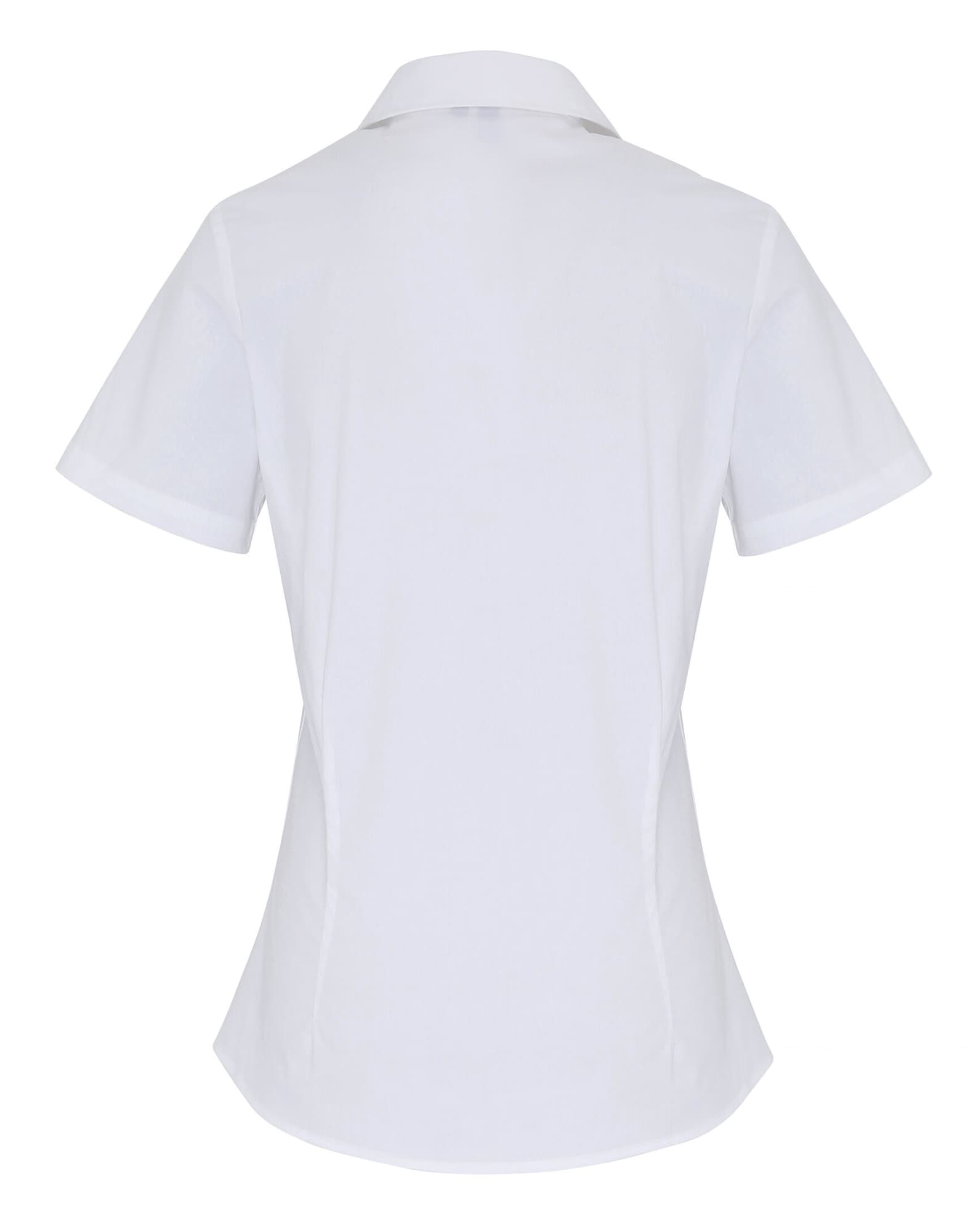 Womens Stretch Fit Cotton Poplin S-S Blouse