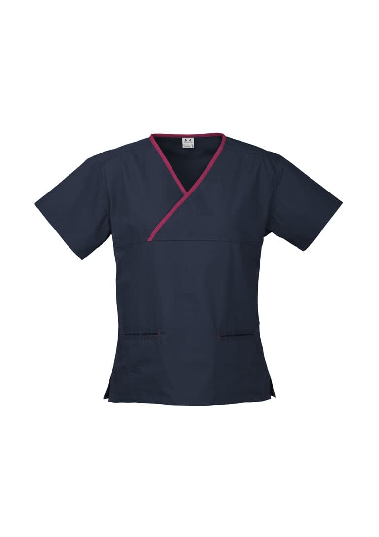 Classic Womens Contrast Crossover Scrub Top