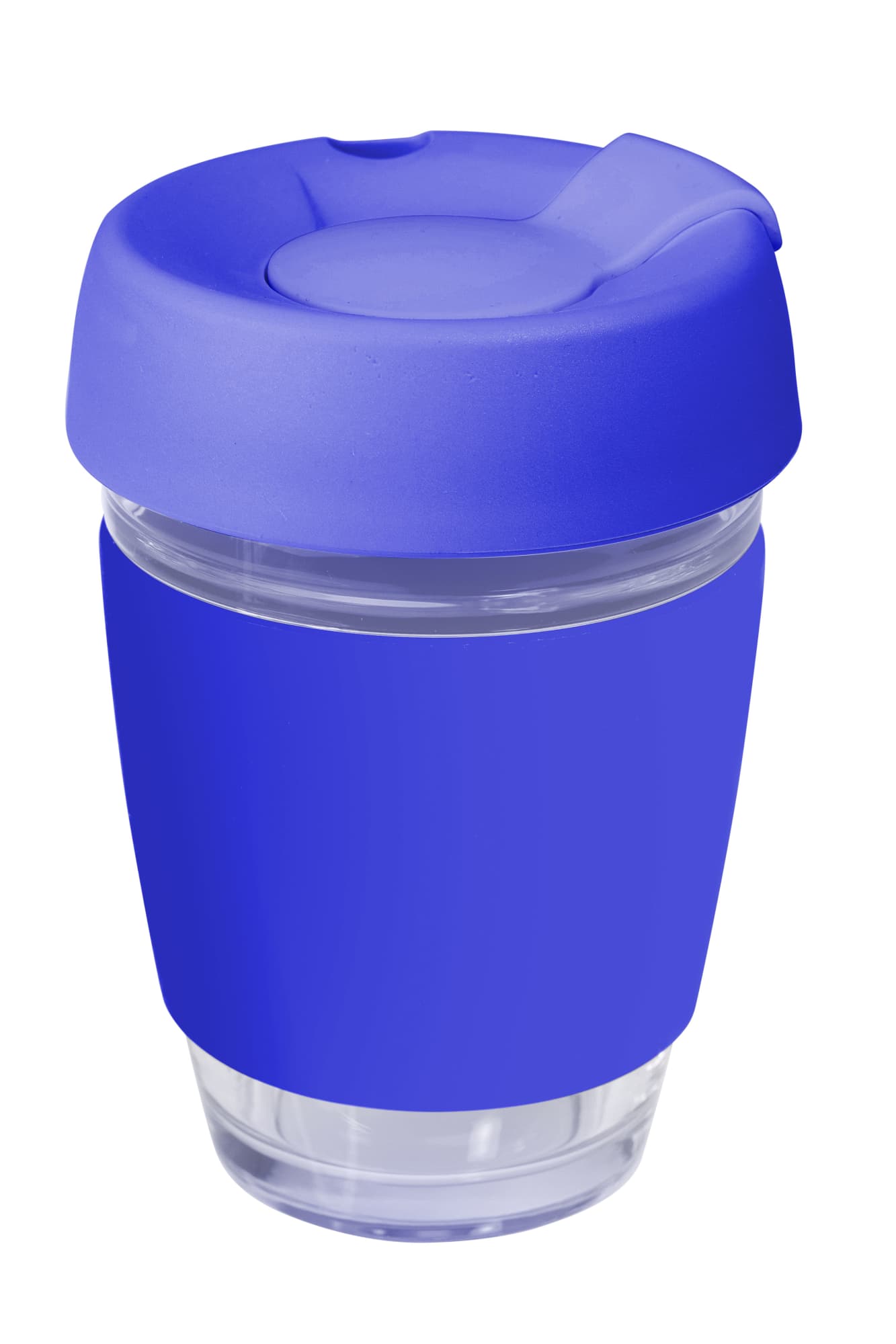 Genova Glass Coffee Cup - 350Ml With Silicon Lid And Band