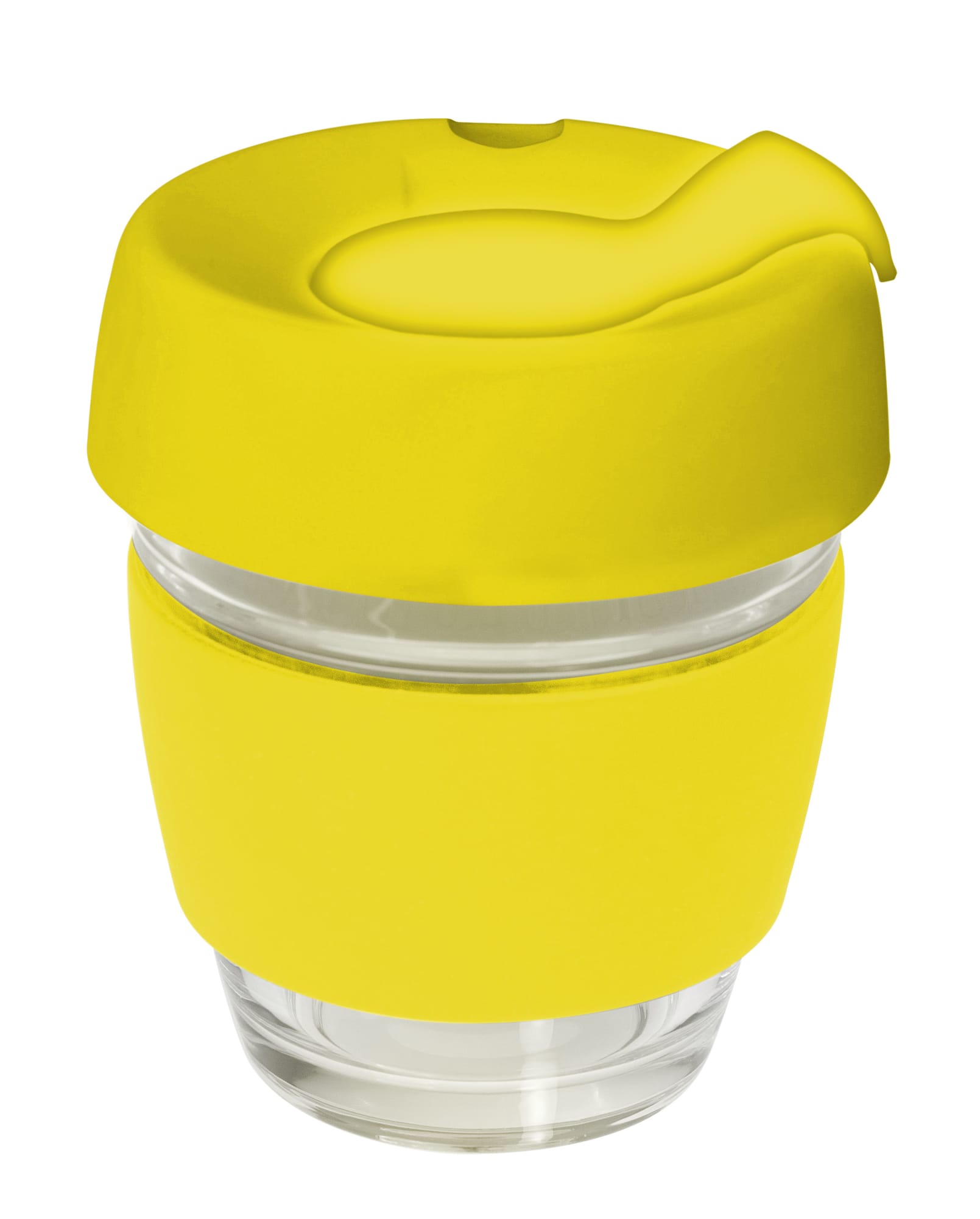 Genova Glass Coffee Cup - 240Ml With Silicon Lid And Band