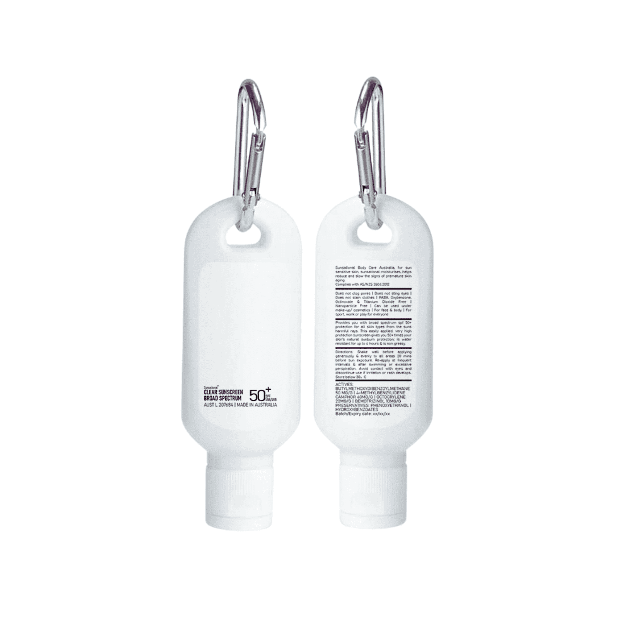 30Ml Spf50 Sunscreen Lotion With Carabiner