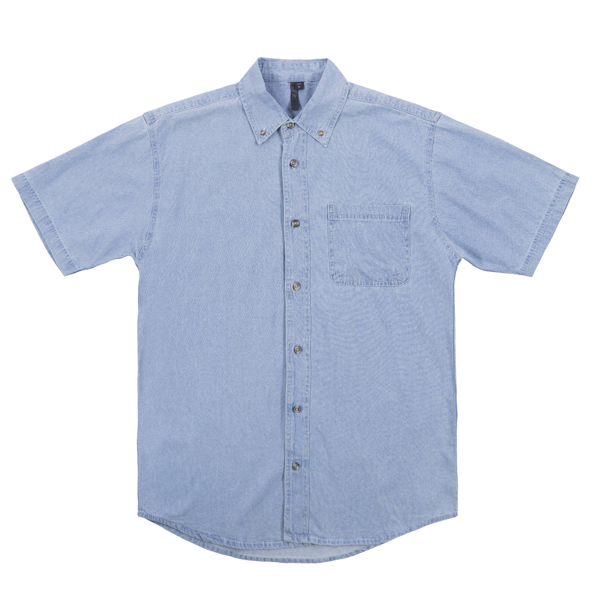 Short Sleeve Cotton Denim Shirt