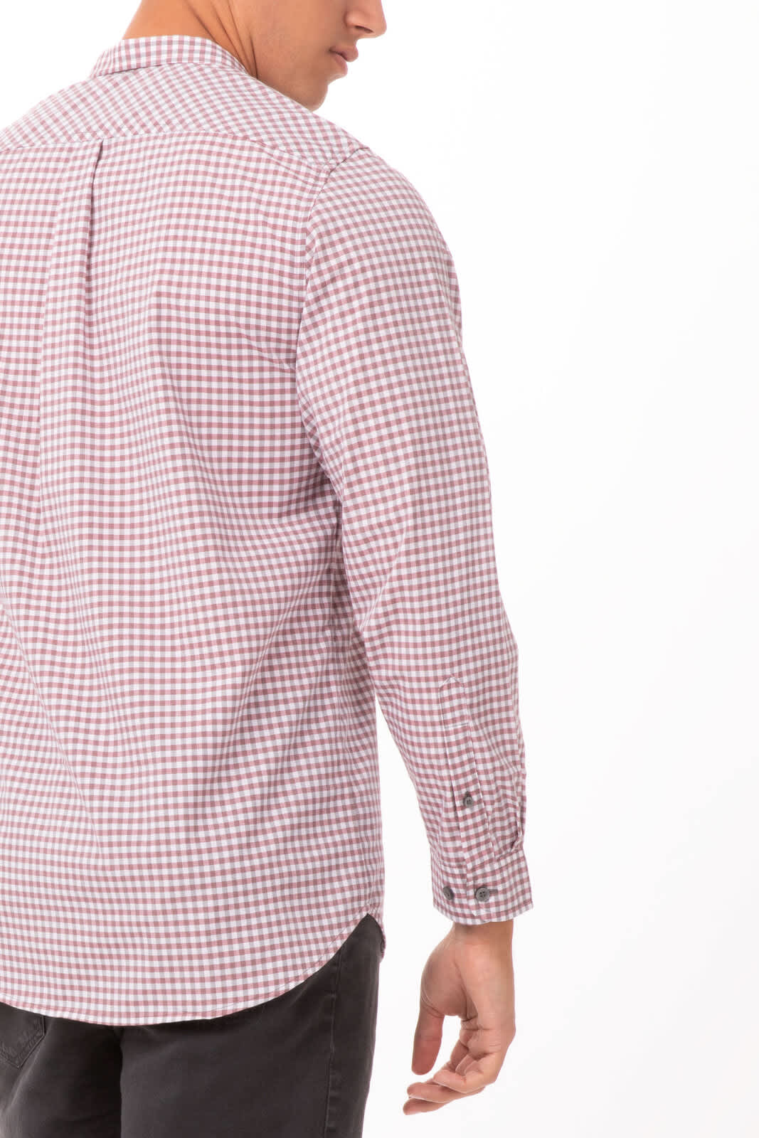 Modern Gingham Men's Long Sleeve Dress Shirt-