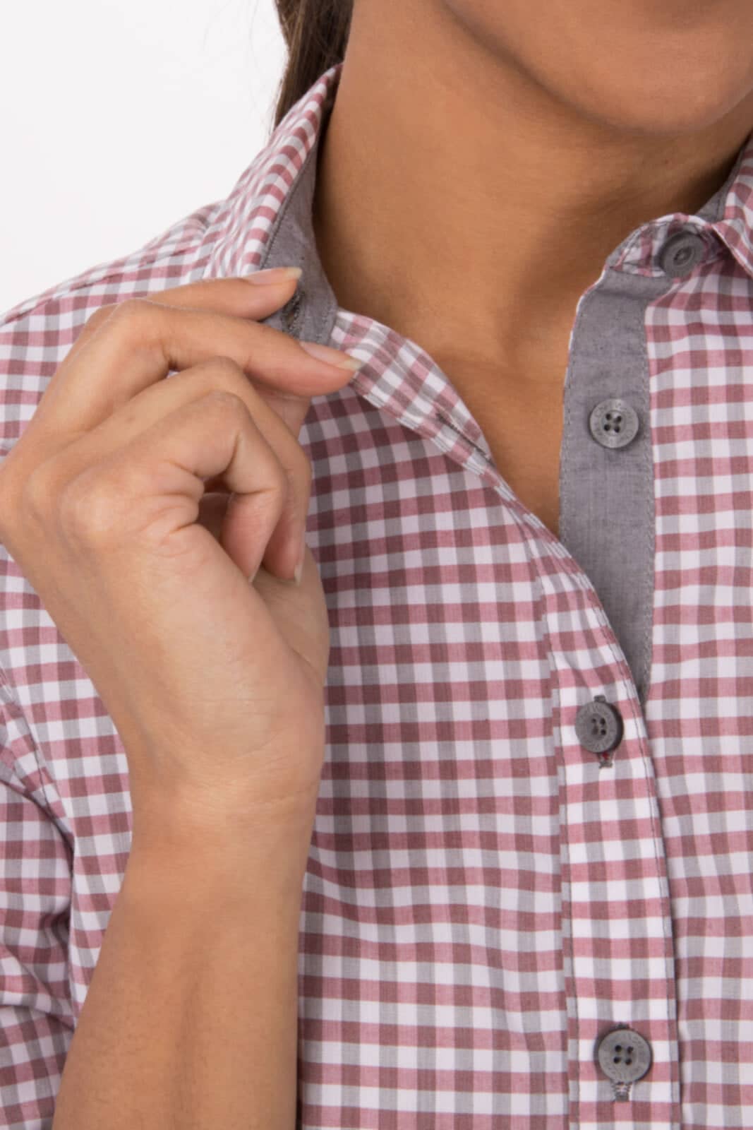 Modern Gingham Women's Long Sleeve Dress Shirt