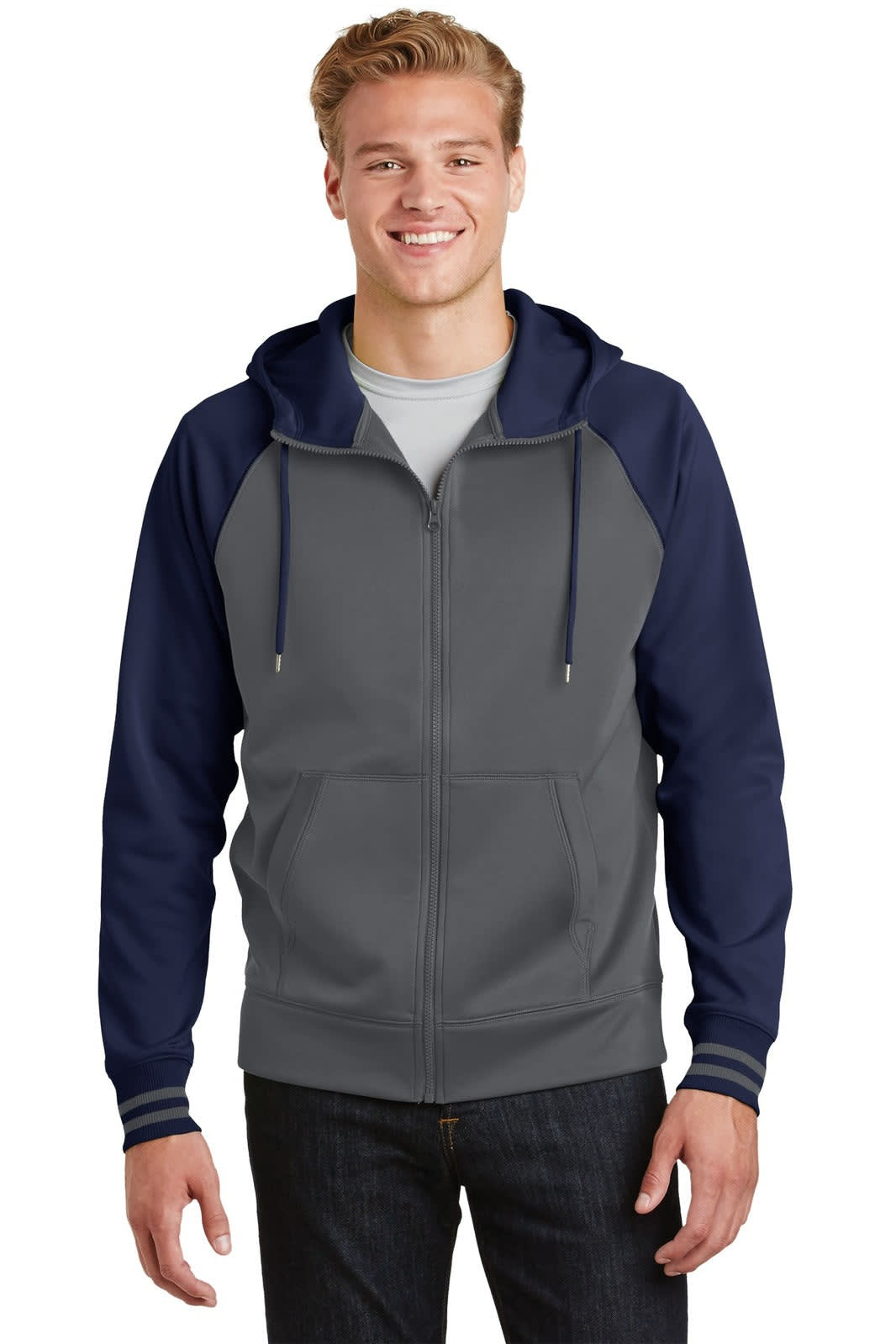 Sport-Tek Sport-Wick Varsity Fleece Full-Zip Hooded Jacket