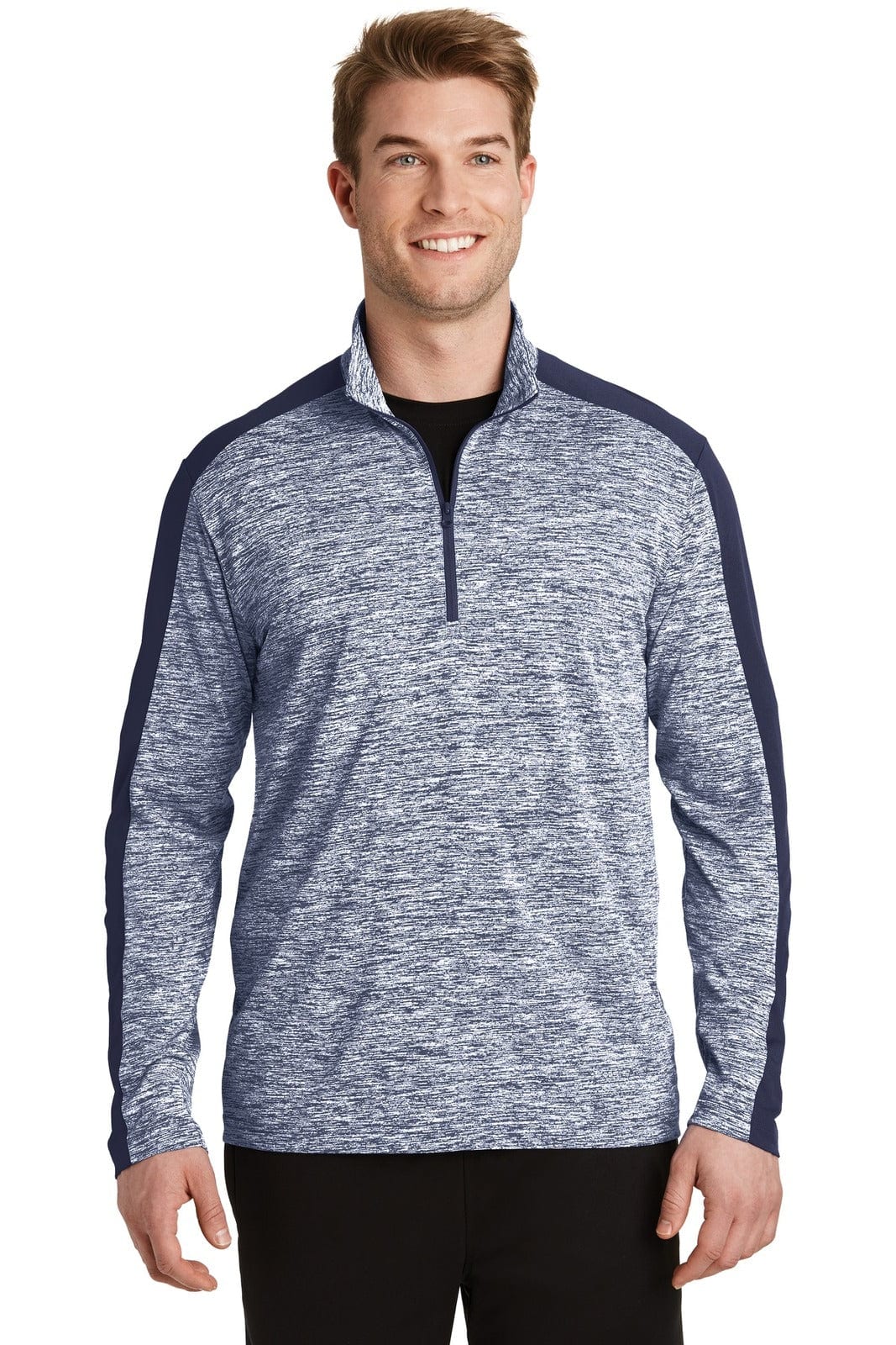 Sport-Tek PosiCharge Electric Heather Colorblock 1/4-Zip Pullover