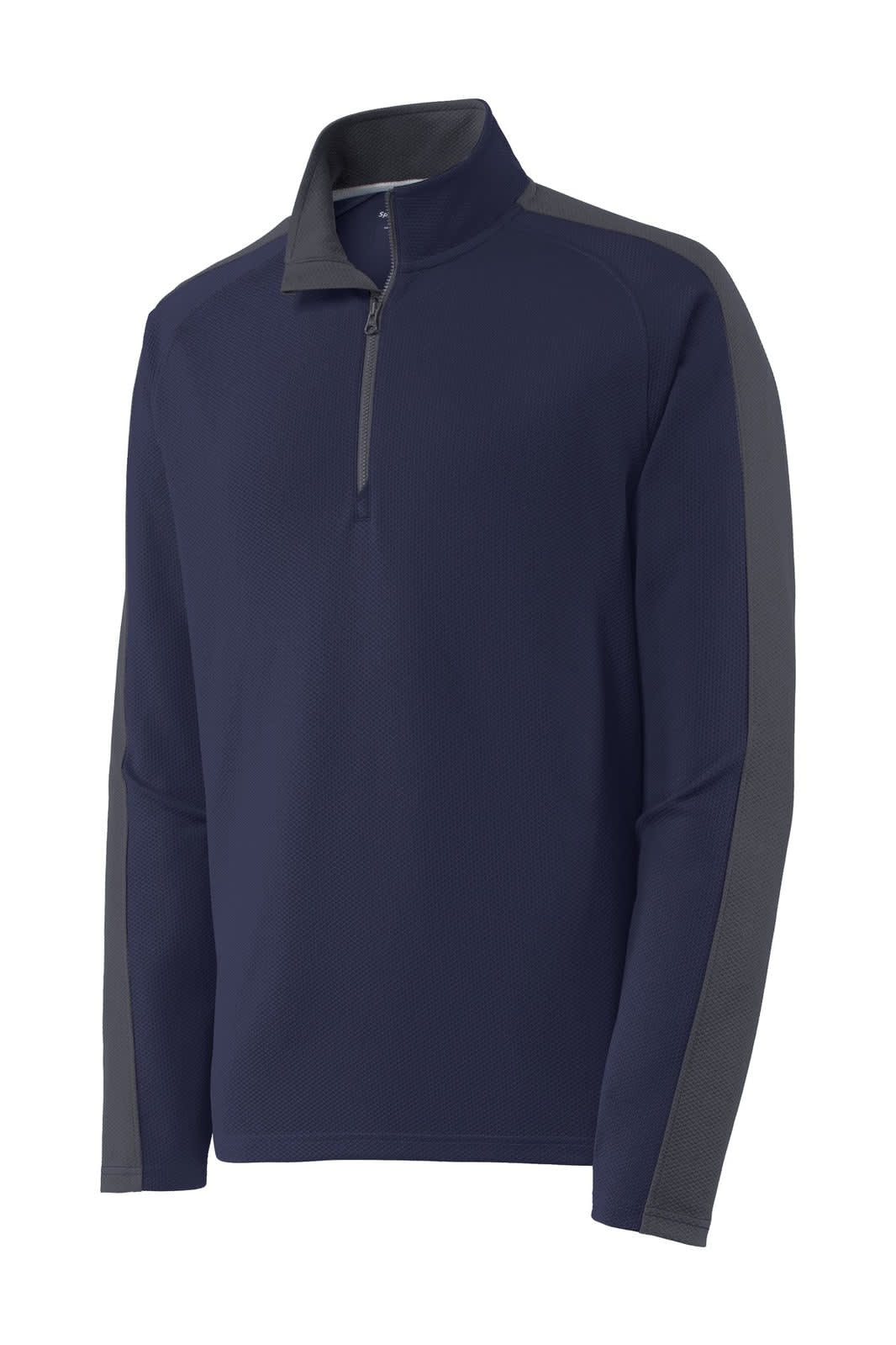 Sport-Tek Sport-Wick Textured Colorblock 1/4-Zip Pullover