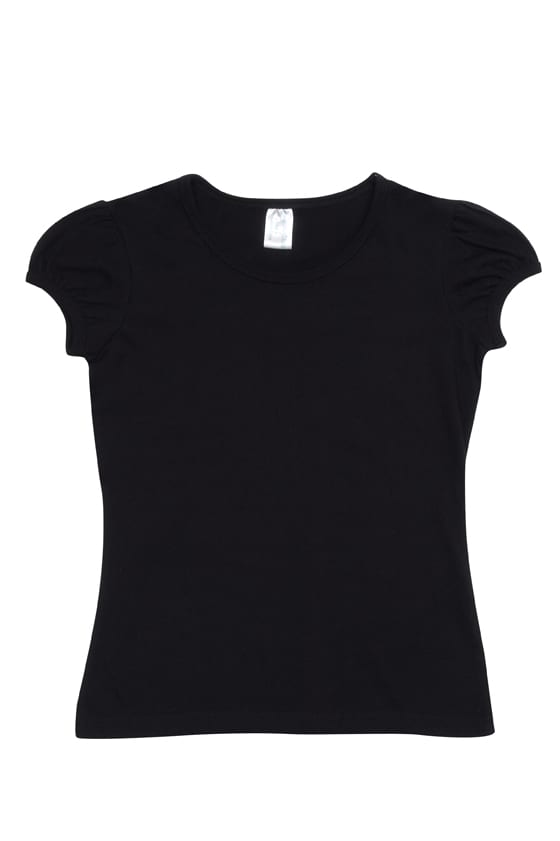 Girls Short Puff Sleeve T-shirt