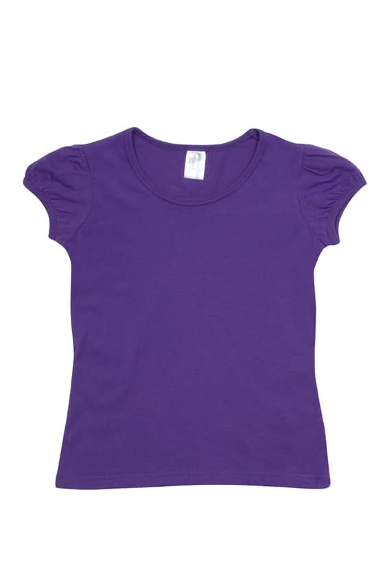 Girls Short Puff Sleeve T-shirt