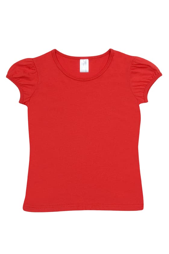 Girls Short Puff Sleeve T-shirt